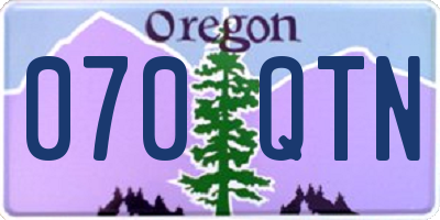 OR license plate 070QTN