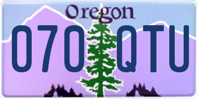 OR license plate 070QTU