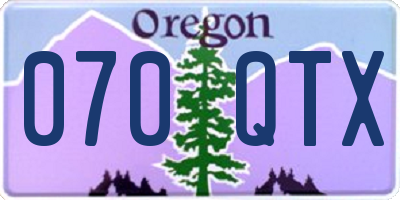 OR license plate 070QTX
