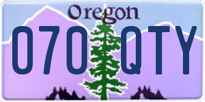 OR license plate 070QTY