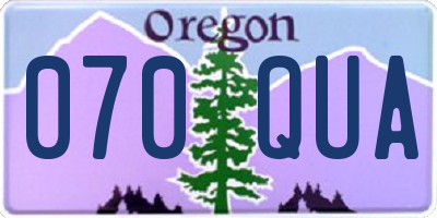 OR license plate 070QUA