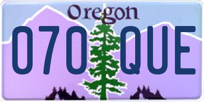 OR license plate 070QUE
