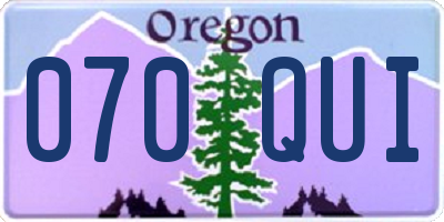 OR license plate 070QUI