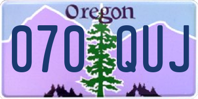 OR license plate 070QUJ