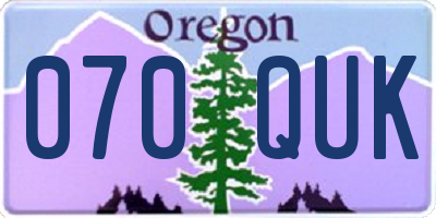 OR license plate 070QUK