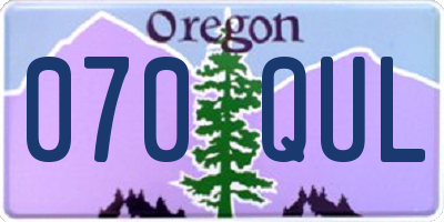 OR license plate 070QUL