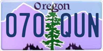 OR license plate 070QUN