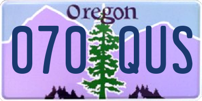 OR license plate 070QUS