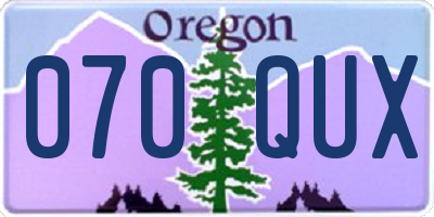 OR license plate 070QUX