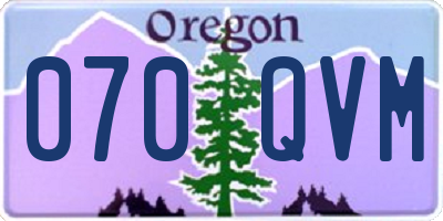 OR license plate 070QVM