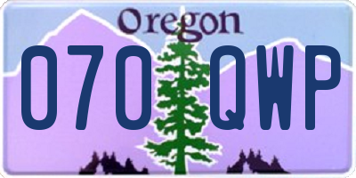 OR license plate 070QWP