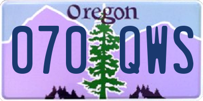 OR license plate 070QWS