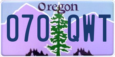 OR license plate 070QWT