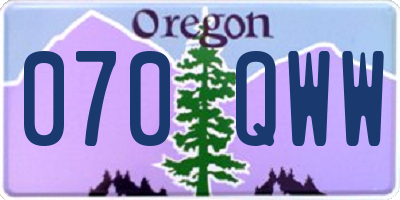 OR license plate 070QWW