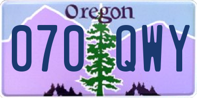 OR license plate 070QWY