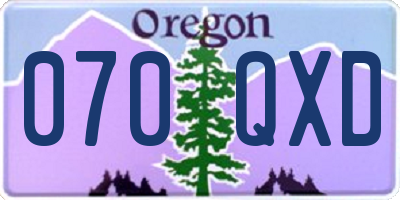 OR license plate 070QXD