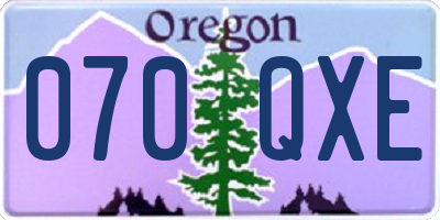 OR license plate 070QXE