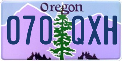 OR license plate 070QXH