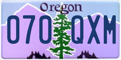 OR license plate 070QXM