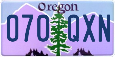 OR license plate 070QXN