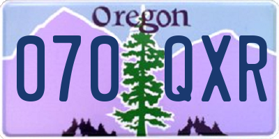 OR license plate 070QXR