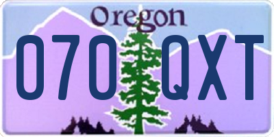 OR license plate 070QXT