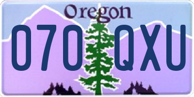 OR license plate 070QXU