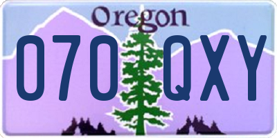 OR license plate 070QXY