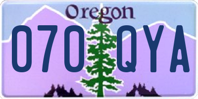 OR license plate 070QYA