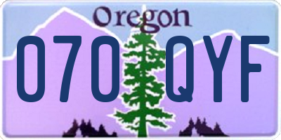 OR license plate 070QYF