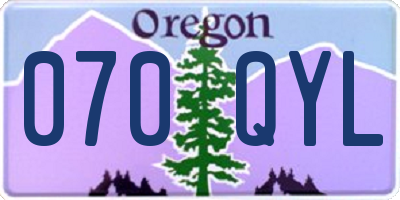 OR license plate 070QYL