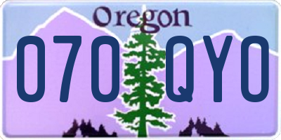 OR license plate 070QYO