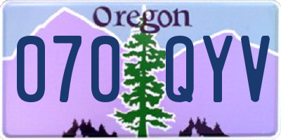 OR license plate 070QYV