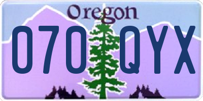 OR license plate 070QYX