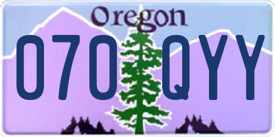 OR license plate 070QYY