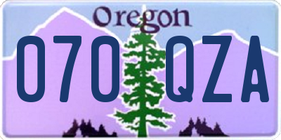 OR license plate 070QZA