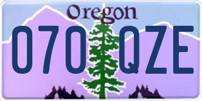 OR license plate 070QZE