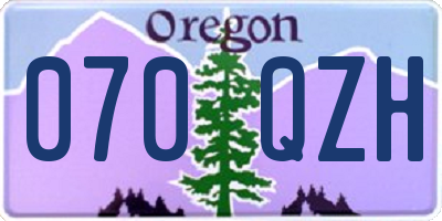 OR license plate 070QZH