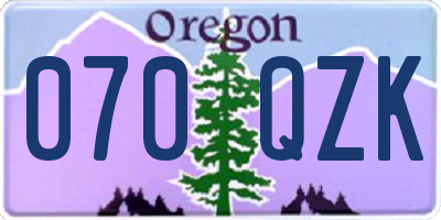 OR license plate 070QZK