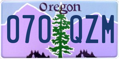 OR license plate 070QZM