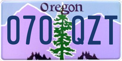 OR license plate 070QZT