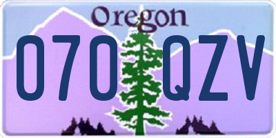 OR license plate 070QZV