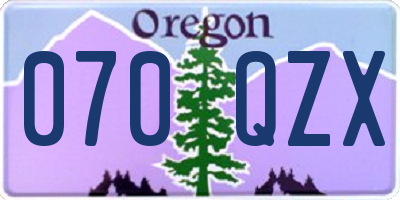 OR license plate 070QZX