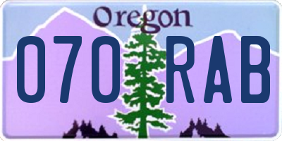 OR license plate 070RAB