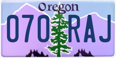 OR license plate 070RAJ