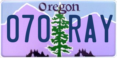 OR license plate 070RAY