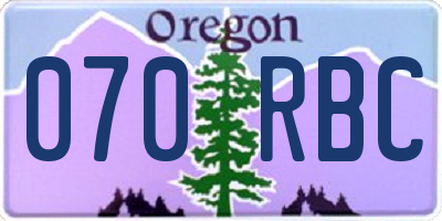 OR license plate 070RBC