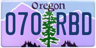 OR license plate 070RBD