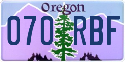 OR license plate 070RBF