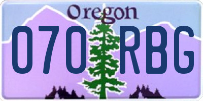 OR license plate 070RBG